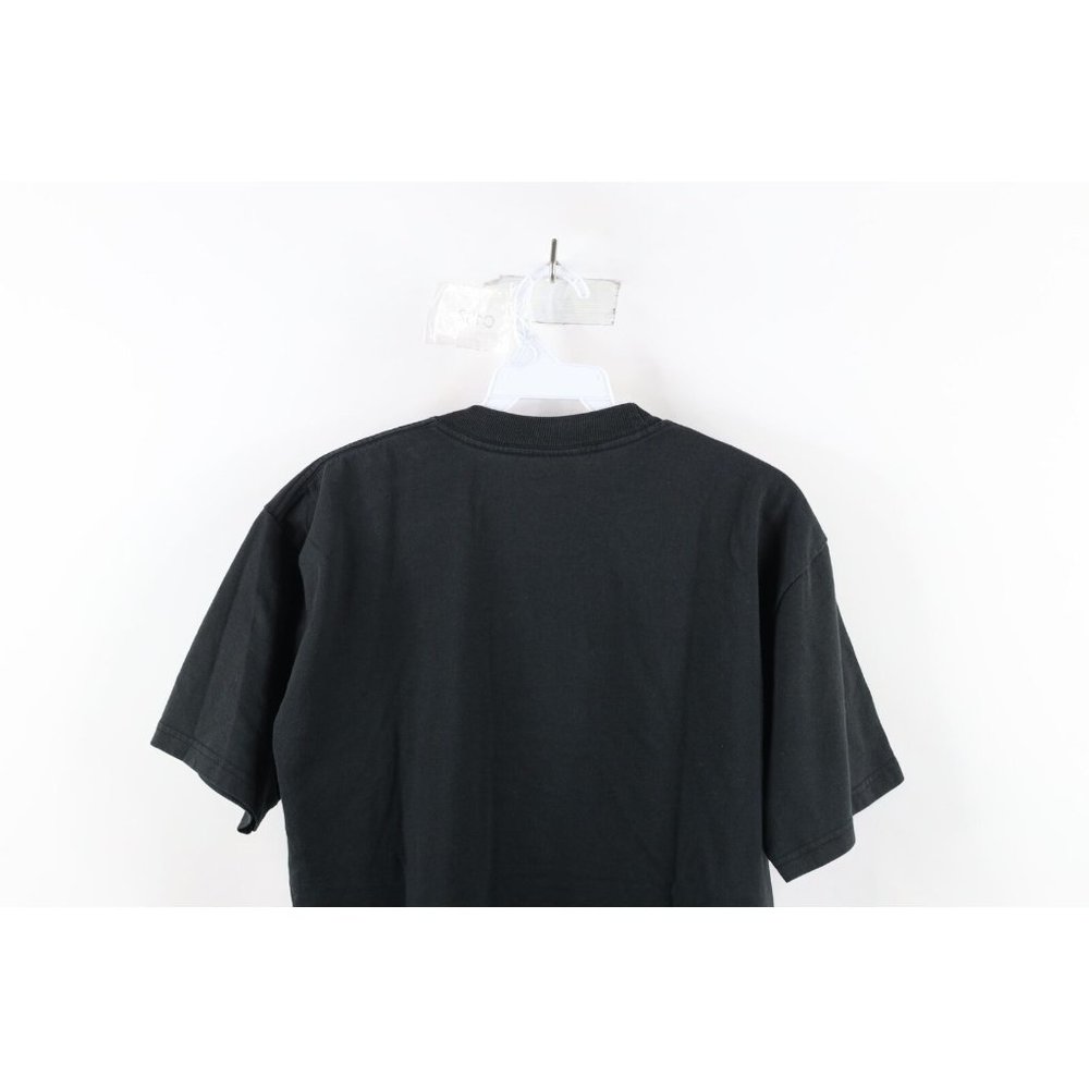 Vintage 90s Streetwear Mens Size Medium Faded Blank Short Sleeve T-Shirt Black - Picture 6 of 7